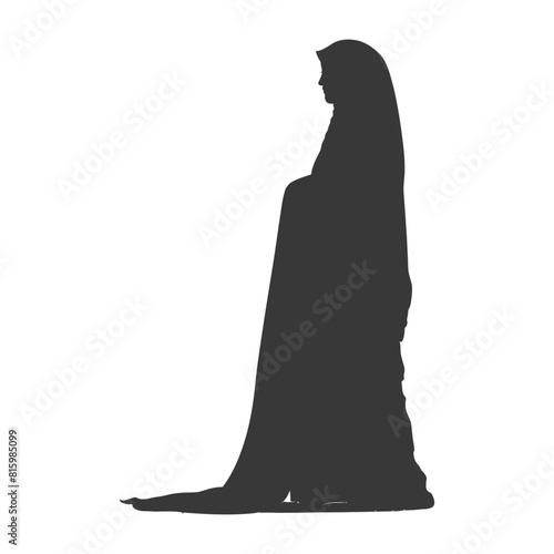 Silhouette independent emirates women wearing Abaya black color only