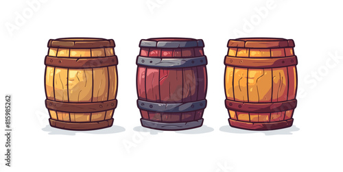 Barrels alcohol. Isolated on background. Cartoon. vector simple illustration