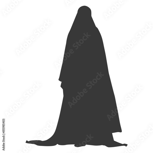 Silhouette independent emirates women wearing Abaya black color only