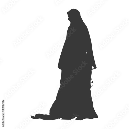 Silhouette independent emirates women wearing Abaya black color only