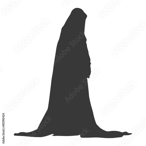 Silhouette independent emirates women wearing Abaya black color only