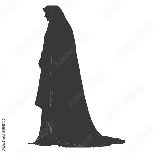 Silhouette independent emirates women wearing Abaya black color only