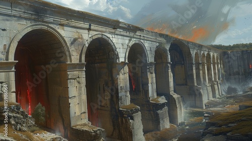 crumbling ancient viaduct i...
