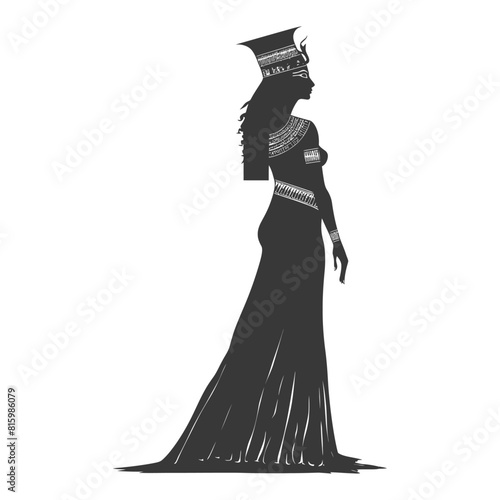 Silhouette independent egyptian women wearing tob sebleh black color only