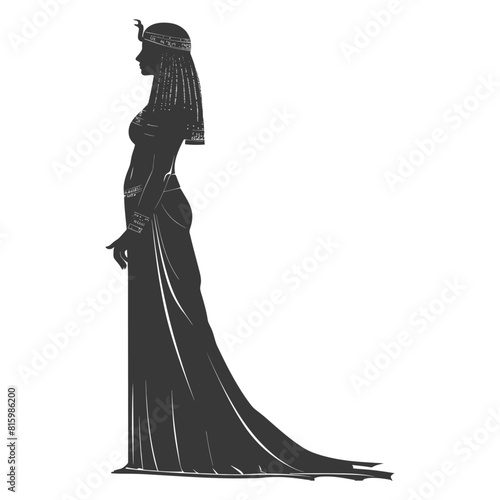 Silhouette independent egyptian women wearing tob sebleh black color only photo