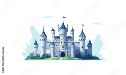 castle vector flat minimalistic asset isolated illustration