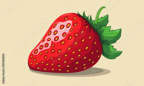 Strawberry vector flat minimalistic isolated vector style illustration
