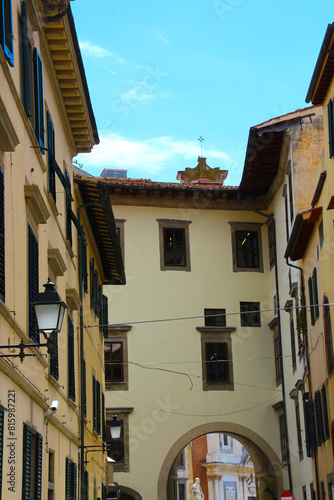 Historic Street in the Italian city of Pisa  Tuscany  Italy