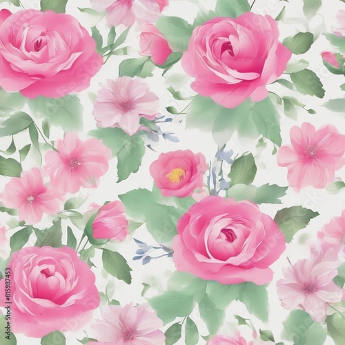 beautiful floral flower seamless pattern background for premium product ai generated