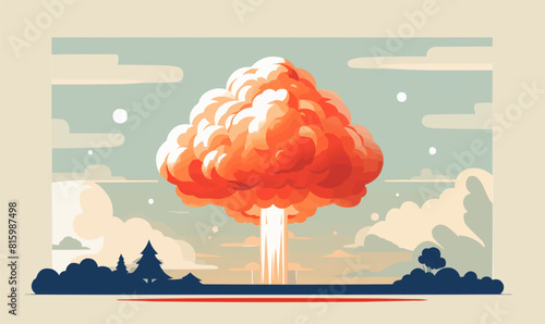 nuclear bomb vector flat minimalistic isolated vector style illustration
