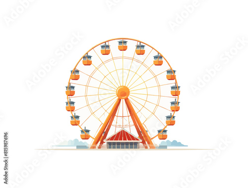 Ferris wheel vector flat minimalistic isolated illustration
