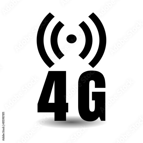 4G technology icon with shadow