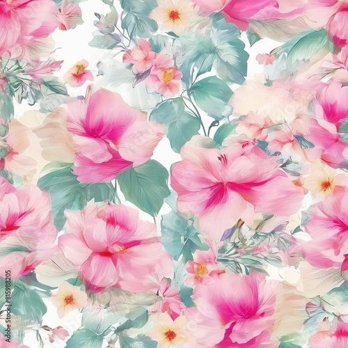 beautiful floral flower seamless pattern background for premium product ai generated