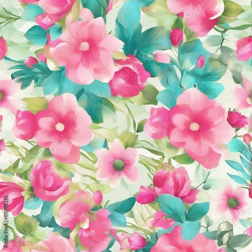 beautiful floral flower seamless pattern background for premium product ai generated