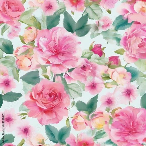 beautiful floral flower seamless pattern background for premium product ai generated