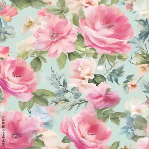 beautiful floral flower seamless pattern background for premium product ai generated
