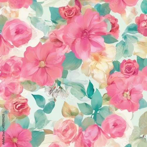 Wallpaper Mural beautiful floral flower seamless pattern background for premium product ai generated Torontodigital.ca