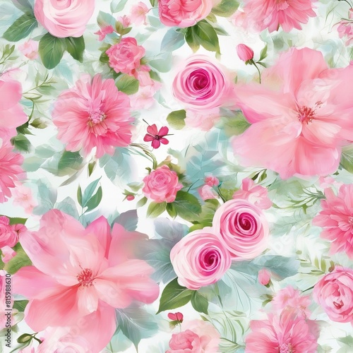 beautiful floral flower seamless pattern background for premium product ai generated