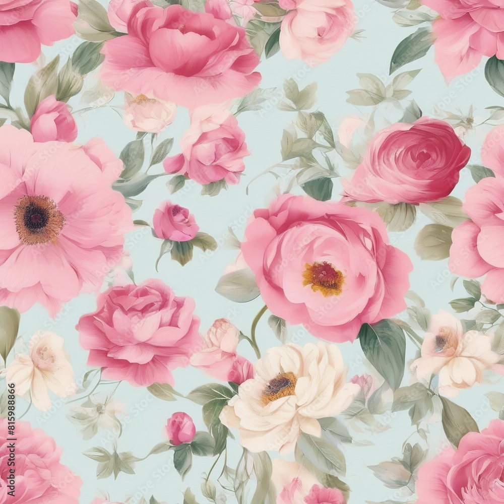 beautiful floral flower seamless pattern background for premium product ai generated