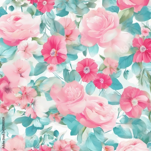 beautiful floral flower seamless pattern background for premium product ai generated