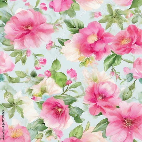 beautiful floral flower seamless pattern background for premium product ai generated
