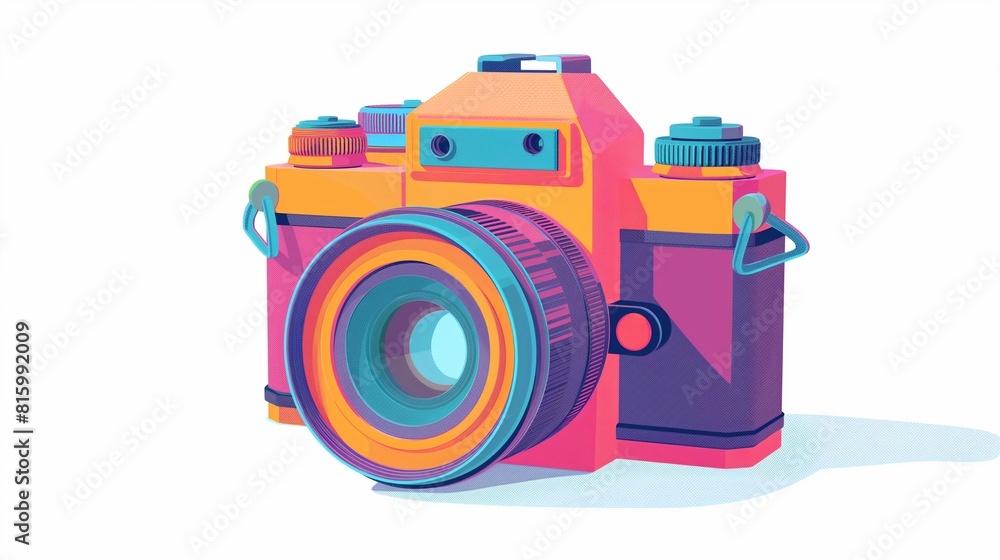 vibrant camera icon representing photography and capturing moments isolated