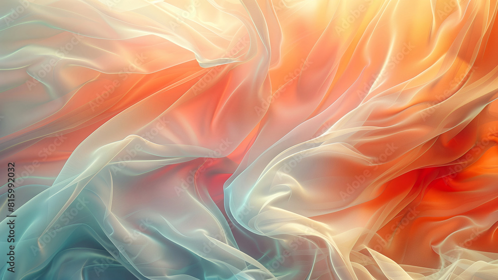 Abstract Fabric Waves in Orange and Blue Hues, Ideal for Vibrant Backgrounds and Modern Design Concepts Exuding Warmth and Coolness Simultaneously 8K Wallpaper High-resolution Abstract Fabric Waves in Orange and Blue Hues, Ideal for Vibrant Backgrounds and Modern Design Concepts Exuding Warmth and Coolness Simultaneously 8K Wallpaper High-resolution