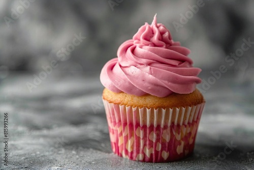 Delicious Cupcake with Pink Icing on Transparent Background