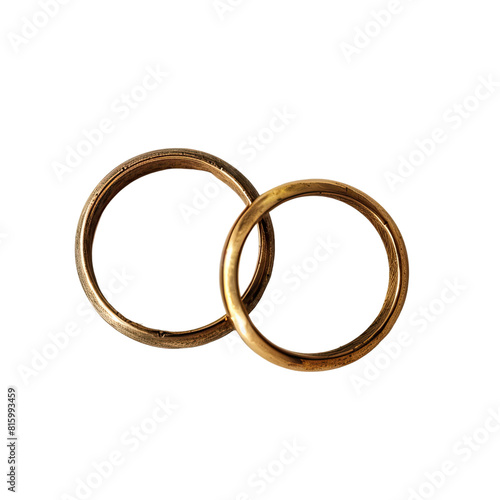 rings jewelry marriage, A pair of gold wedding rings, set against a solid color background, with concepts of love and marriage, Valentine's Day on isolated on transparent, alpha background png