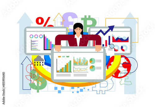 Businesswoman presenting data for successful global business photo