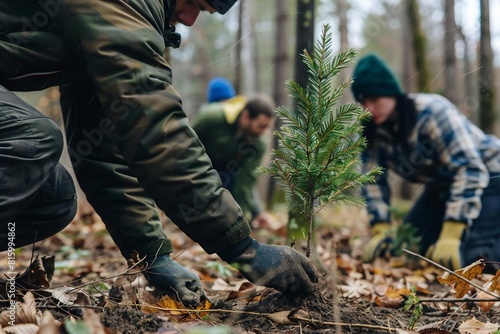In Honor and Unity: Family Planting a Memorial Tree in the Forest