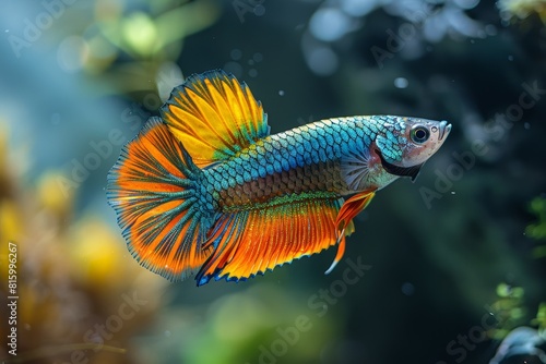 Guppy fish with colorful tails and fins, appealing to beginner aquarium keepers. 