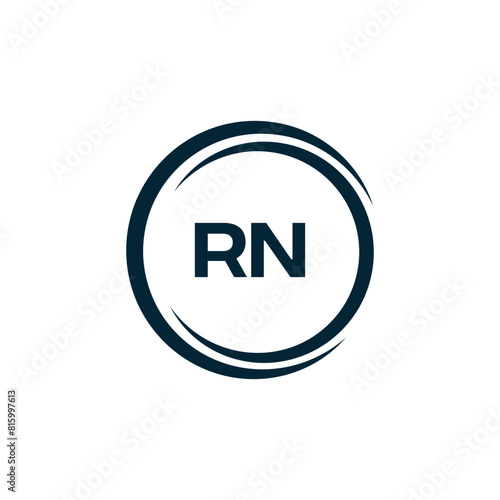 Wallpaper Mural RN logo. R N design. White RN letter. RN, R N letter logo design. Initial letter RN linked circle uppercase monogram logo. Torontodigital.ca