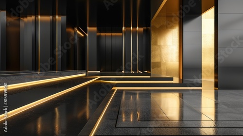 Black and golden interior presentation.
