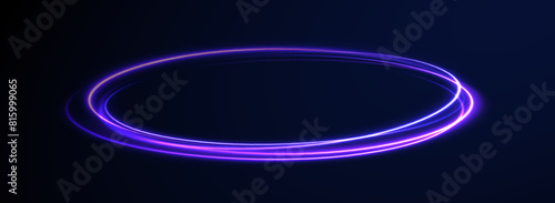 Neon flare. Colorful rays. Abstract fire flare trace lens flares acceleration speed motion on night road.