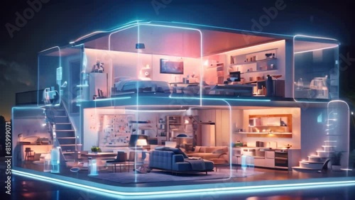 A smart home utilizes automation and security to easily control and manage all aspects of the living environment. photo
