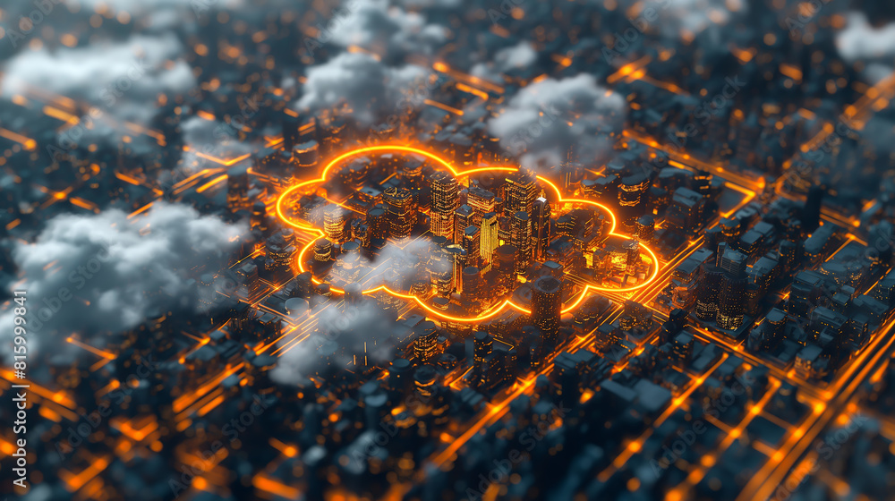 cloud data system abstract background, white cloud over the city, cloud data system abstract background, white cloud over the city,