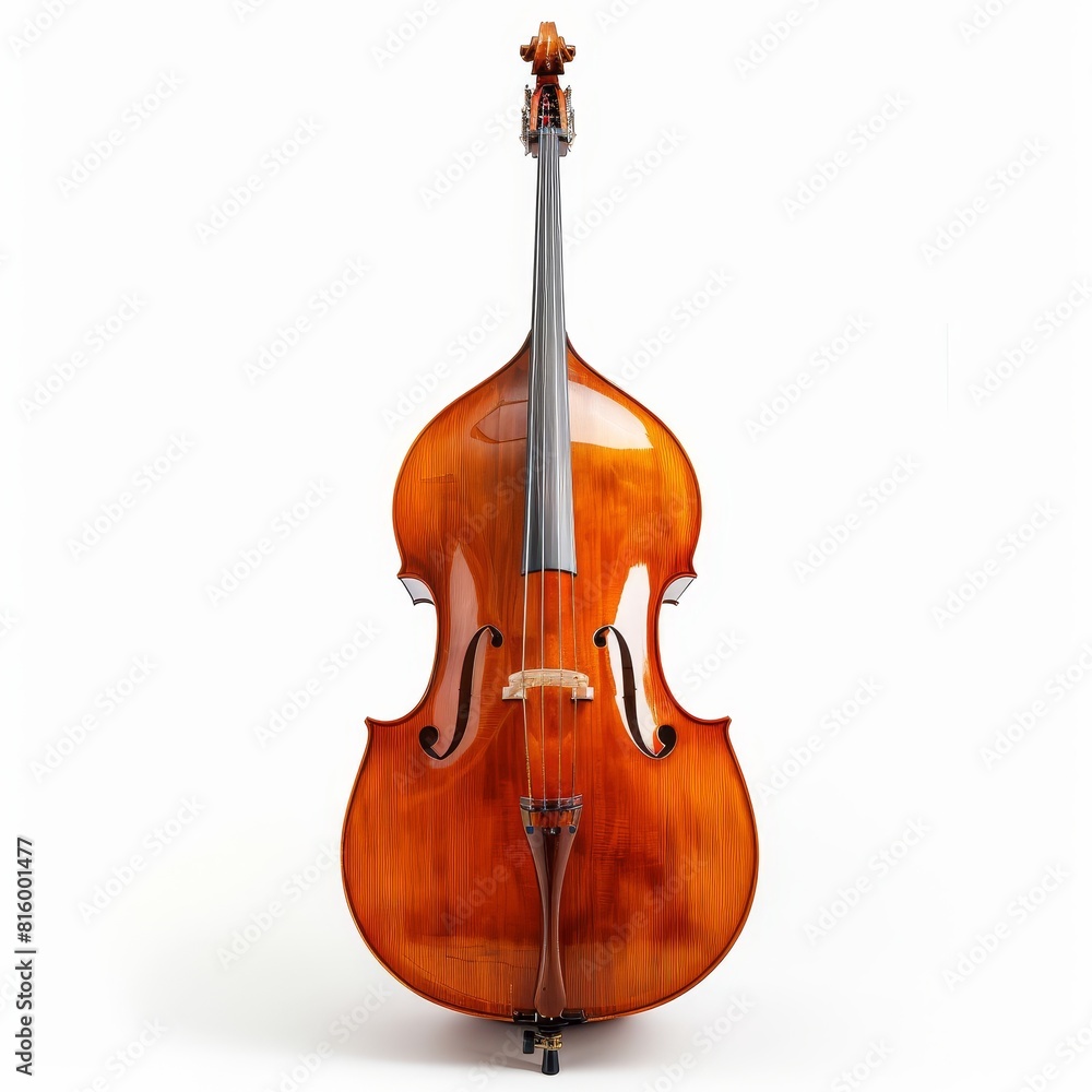 Naklejka premium a cello with a bow on a white background