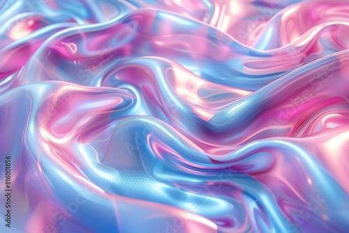 Digital artist created a vibrant abstract design featuring glossy pink and teal rippling textures.