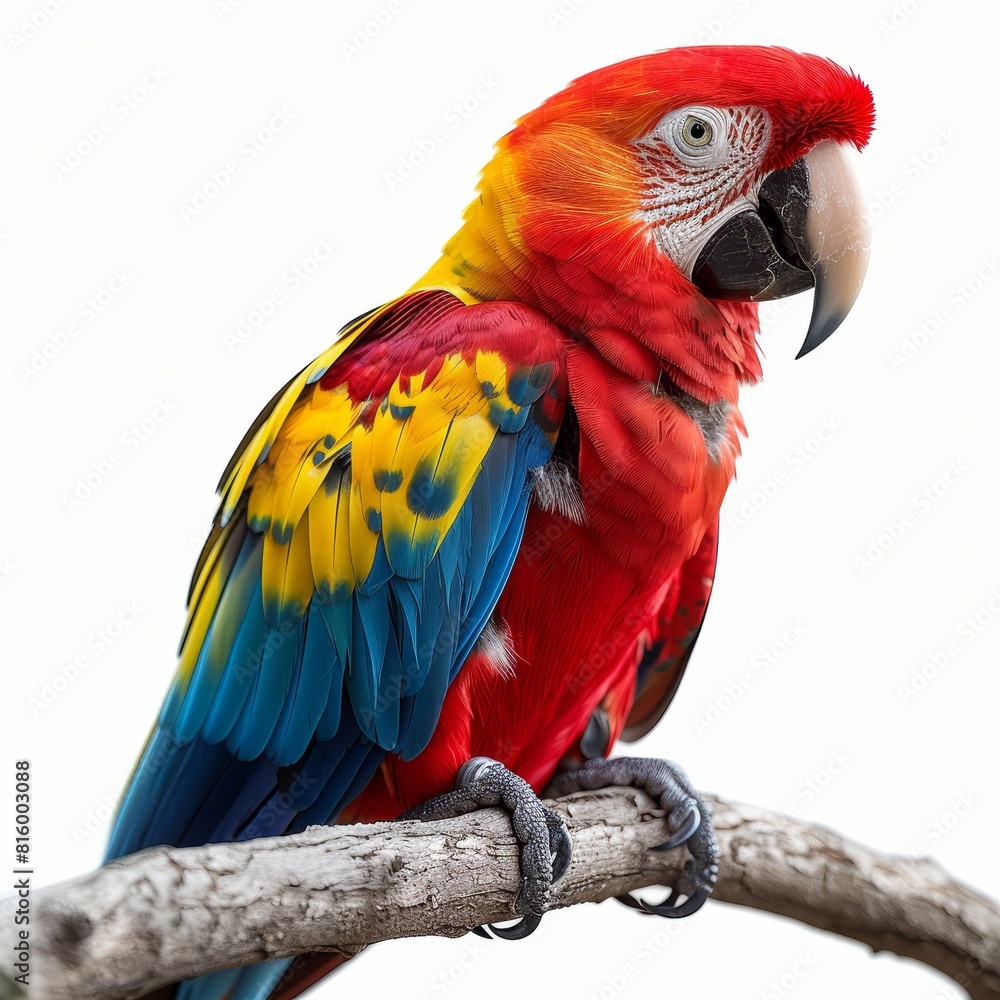 Fototapeta premium a colorful parrot sitting on a branch of a tree