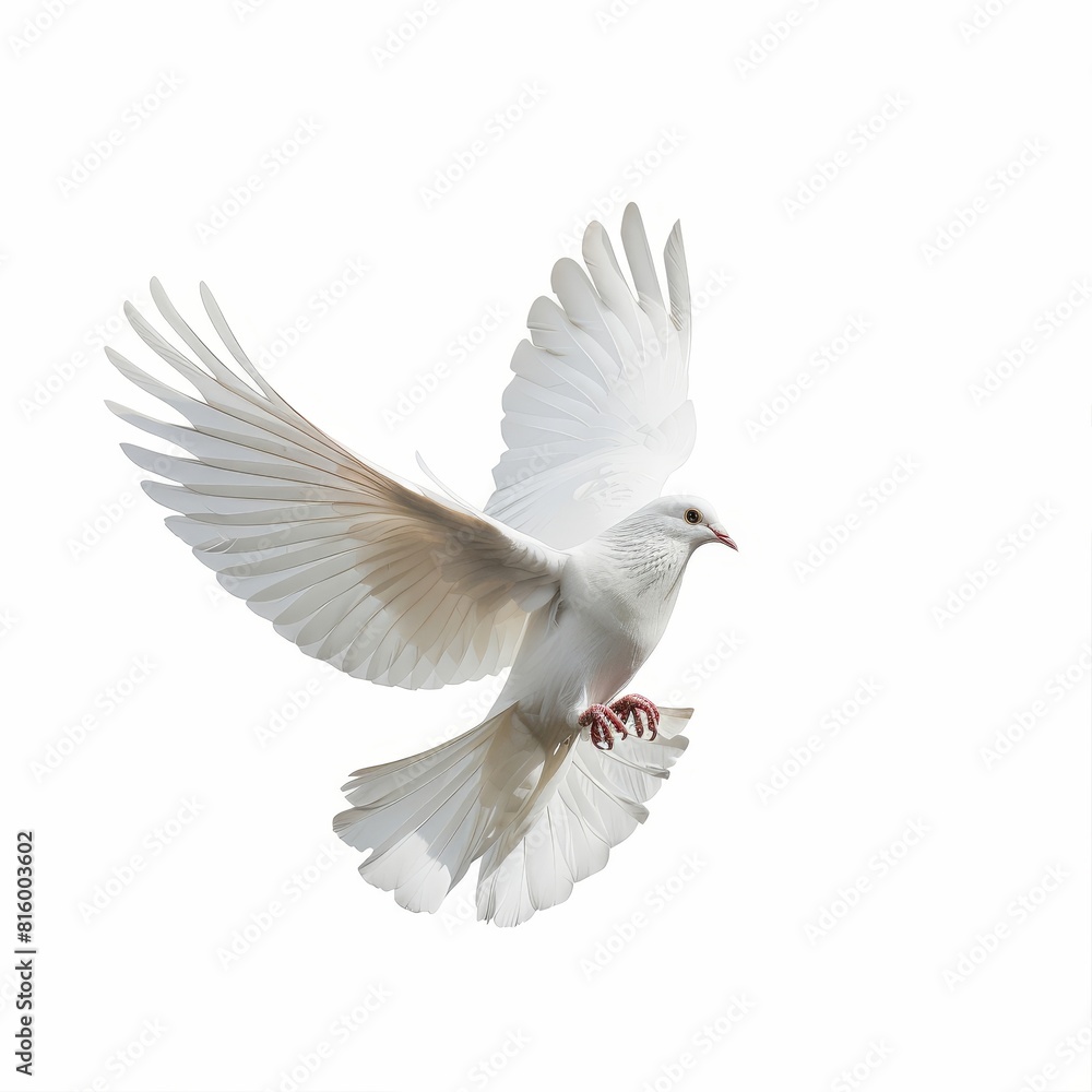 Fototapeta premium a white bird flying in the air with its wings spread