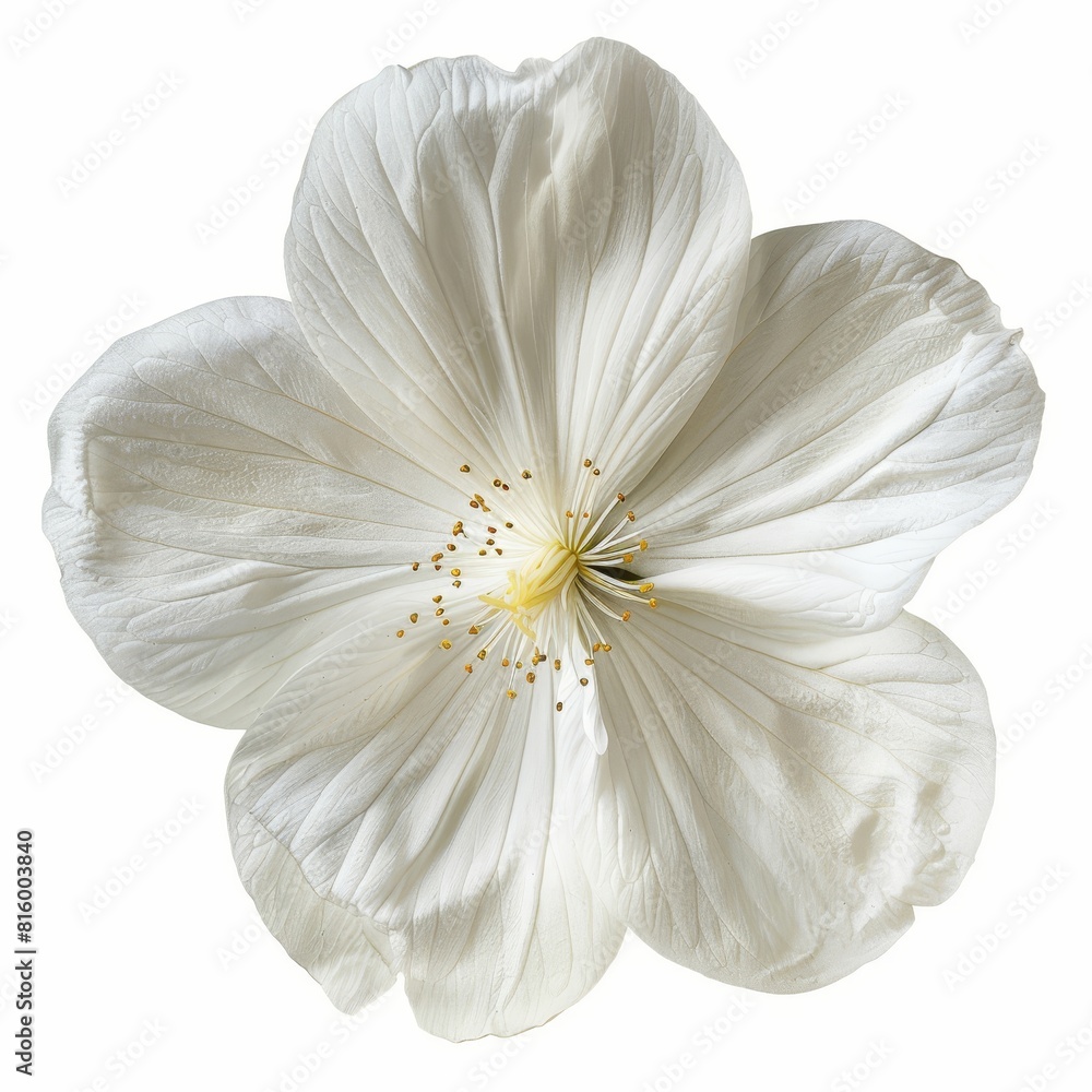 a white flower with a yellow center a white flower with a yellow center