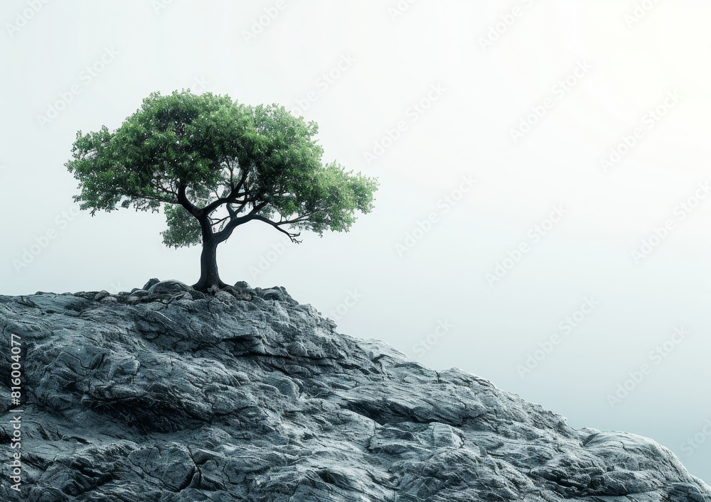 a lone tree on a rocky outcropping on a cloudy day a lone tree on a rocky outcropping on a cloudy day