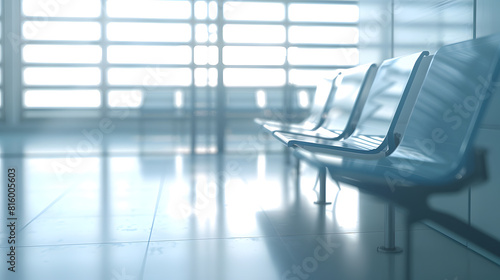 Empty departure lounge in airport   Generative AI