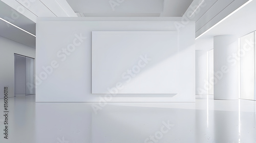 Wallpaper Mural A grand white canvas in a minimalist room is a focal point that encourages reflection : Generative AI Torontodigital.ca