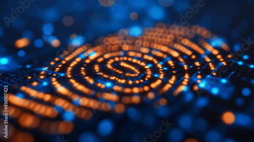abstract background fingerprint with blurred on background, cyber security concept, technology for data security system,