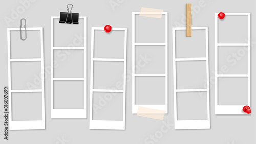 vertical machine polaroids all types pin, metal clip, binder, clothespin, tape empty