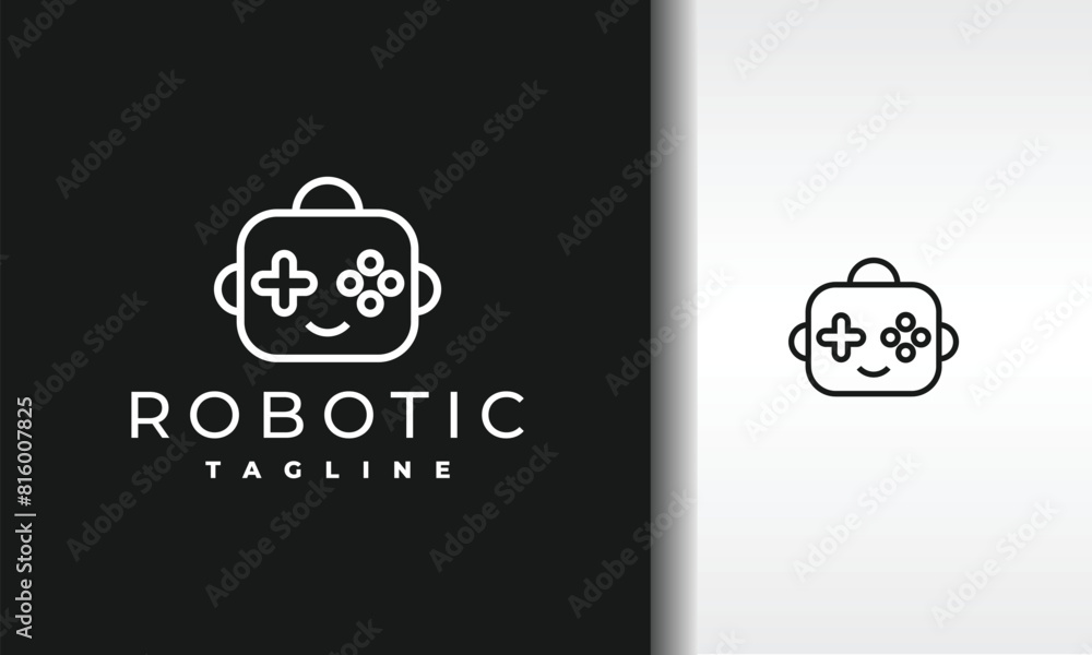 robot game stick logo