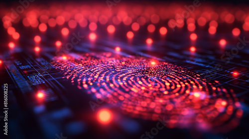 abstract background fingerprint with blurred on background, cyber security concept, technology for data security system,