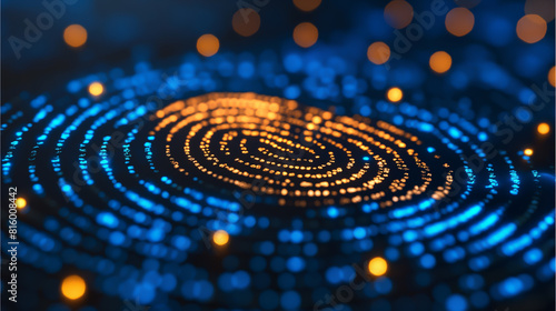 abstract background fingerprint with blurred on background, cyber security concept, technology for data security system,